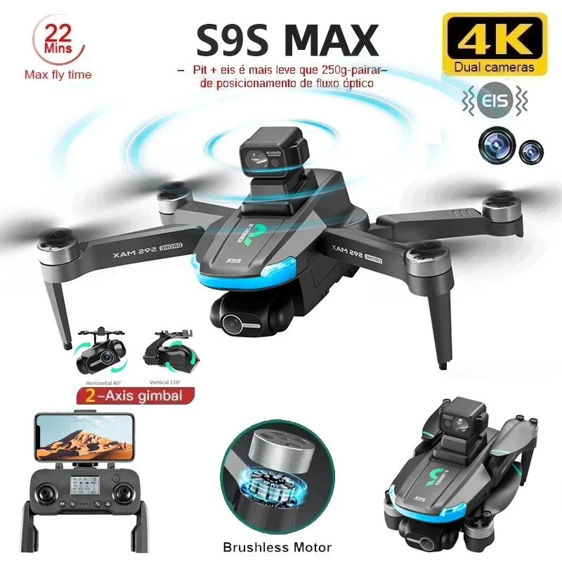 جديد S9S ماكس طائرة صغيرة بدون - مراجعة Drone Gimbal Brushless وسعره